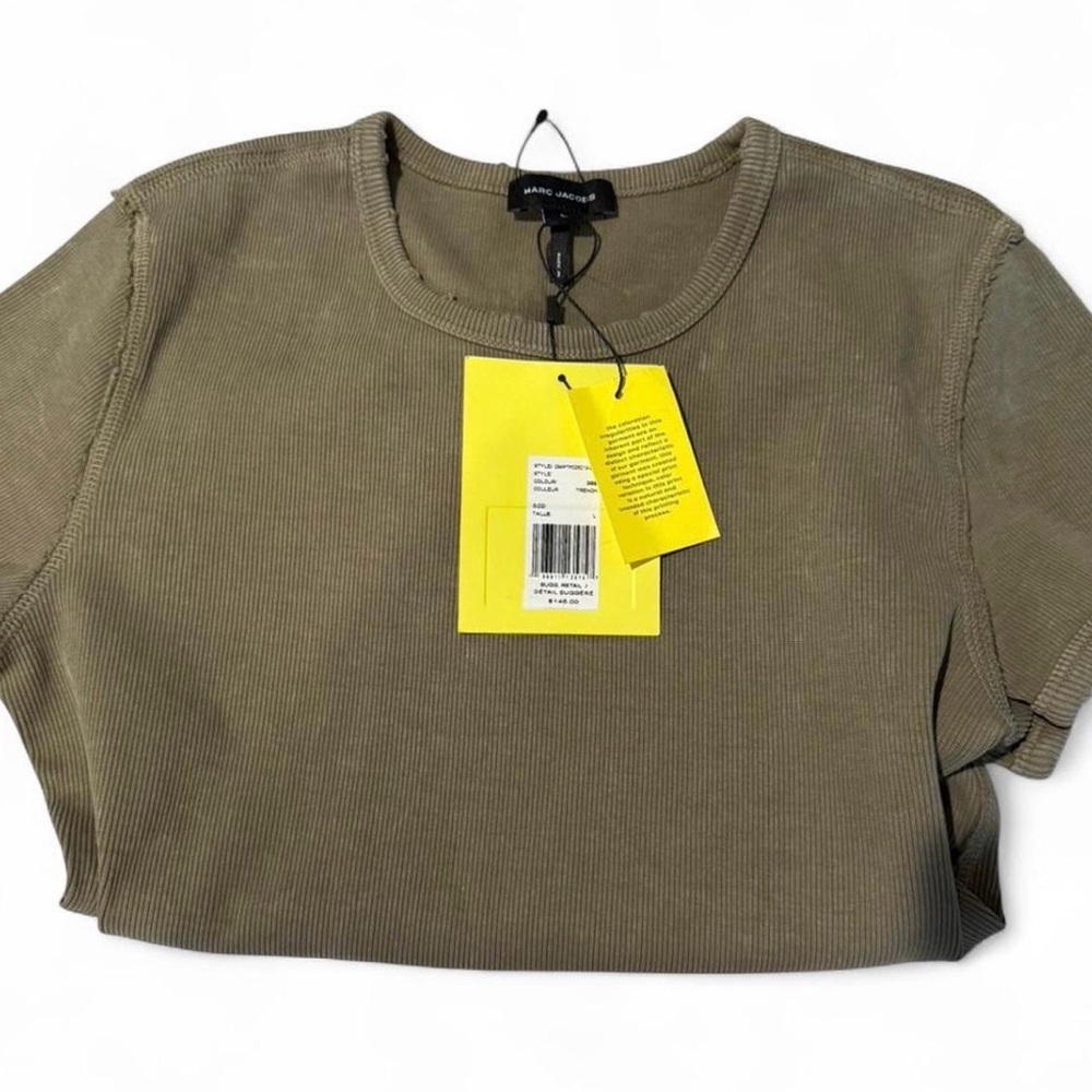 NWT $145 Marc Jacobs Olive Short Sleeve Tee - Picture 5 of 7
